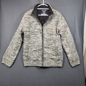 Amongst Others Mens Sweater Jacket XL Grey Full Zip Insulated Quilt Lined Casual